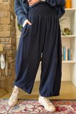 Lock Needlecord Shirring Barrel Pant Navy